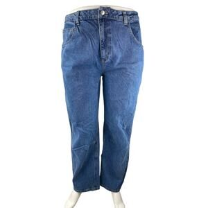 ASOS Women's Blue High Waisted Medium Wash Straight Leg Denim Jeans Size 14